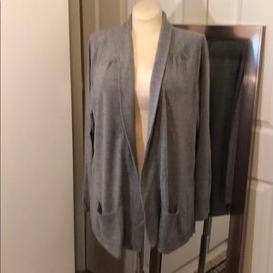 Karen Scott heathered gray open front cardigan